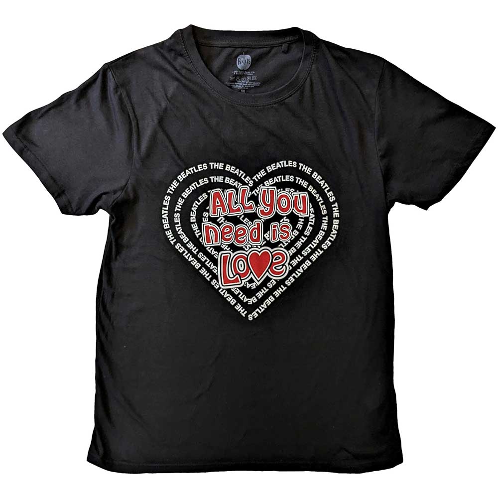 The Beatles | All You Need Is Love Heart - T-Shirt Black