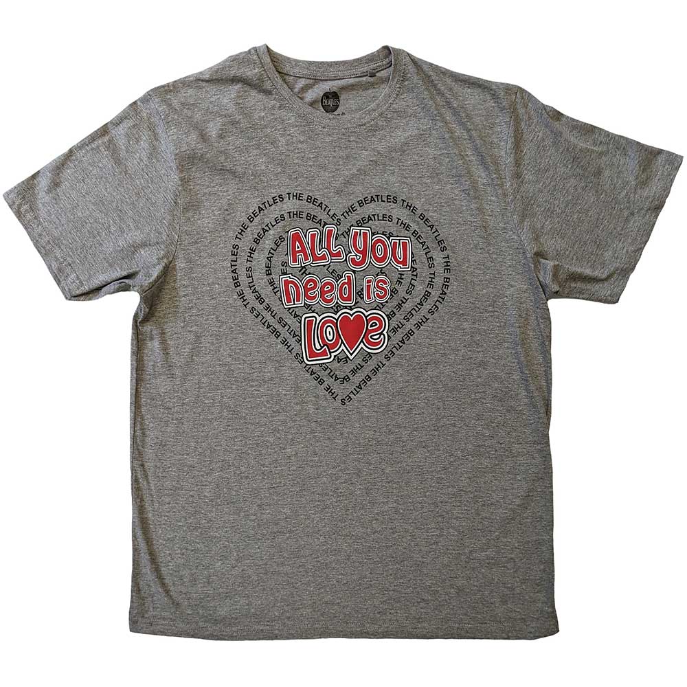 The Beatles | All You Need Is Love Heart - T-Shirt Grey