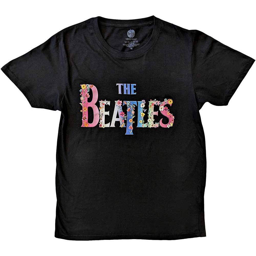 The Beatles | Floral Logo - T-Shirt Black