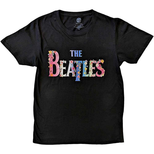 The Beatles | Floral Logo - T-Shirt Black