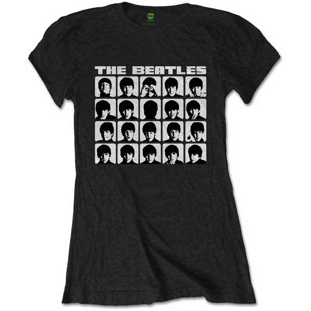 The Beatles | Hard Days Night Faces Mono - T-Shirt Black