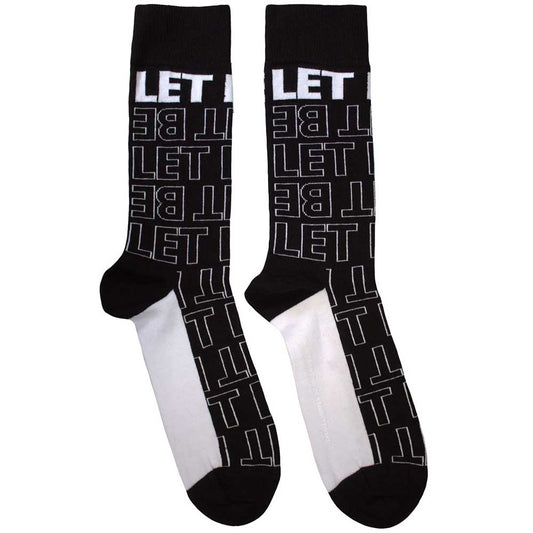The Beatles | Let It Be Text Outlines Repeat - Black