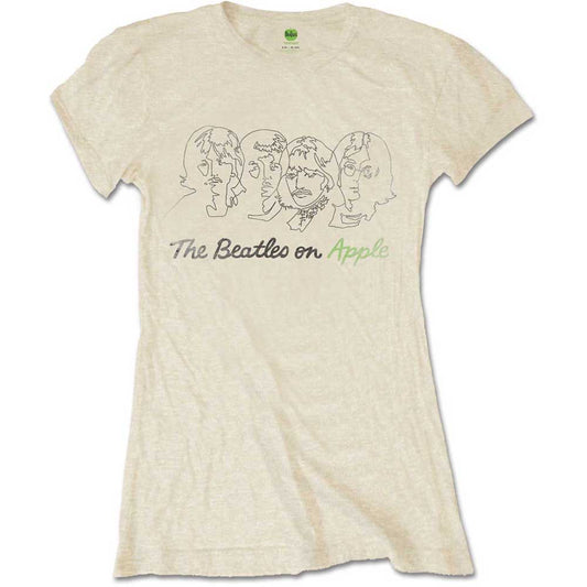The Beatles | Outline Faces on Apple - T-Shirt Neutral