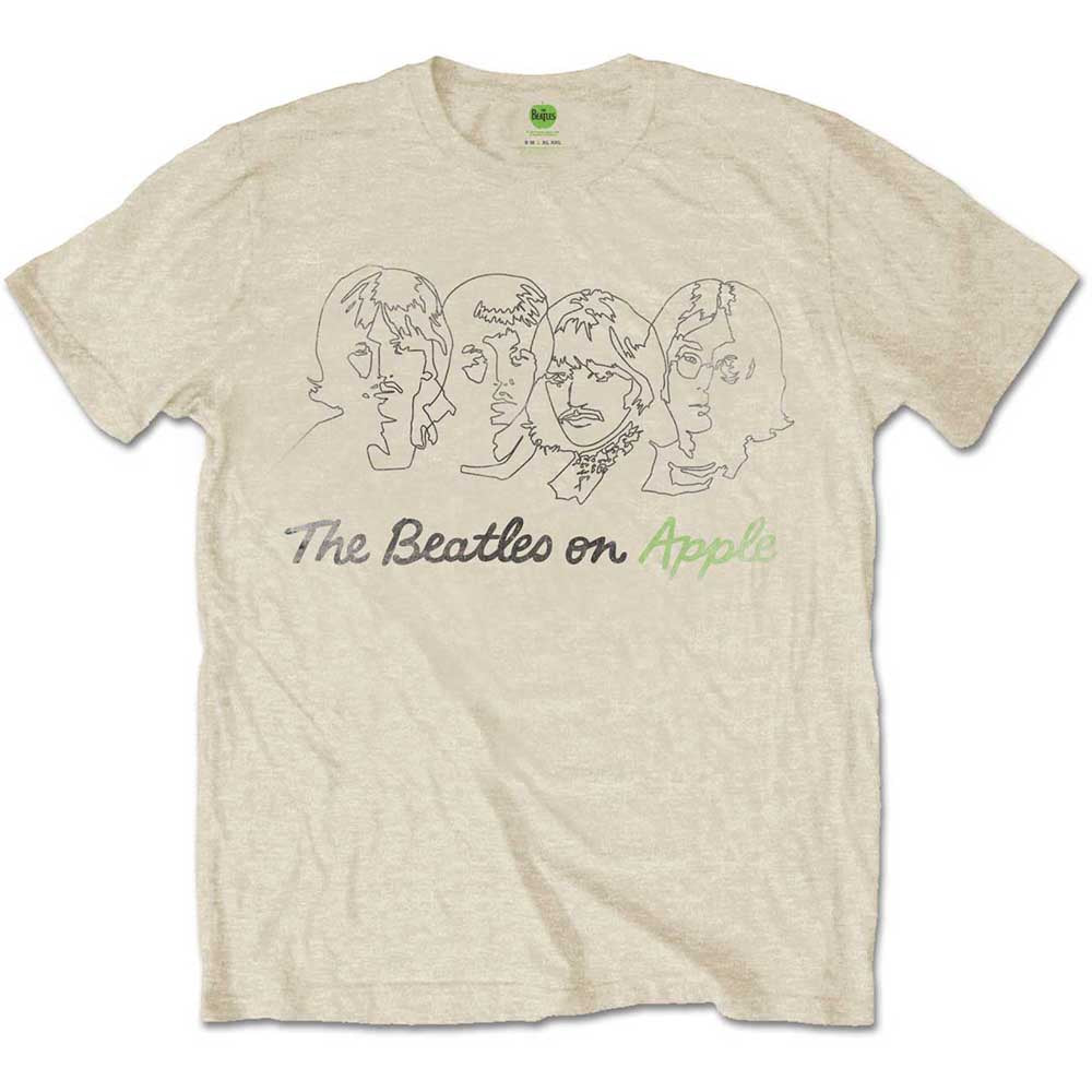 The Beatles | Outline Faces on Apple - T-Shirt Neutral