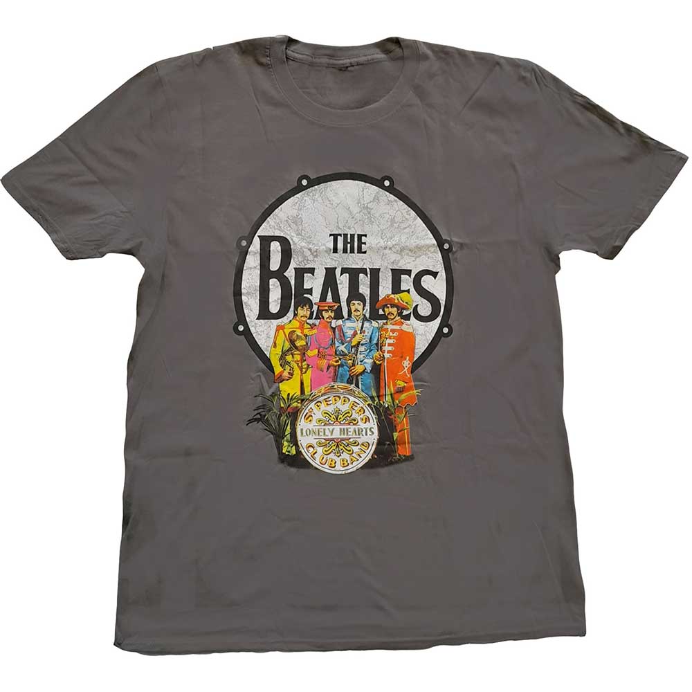 The Beatles | Sgt Pepper & Drum - T-Shirt Grey