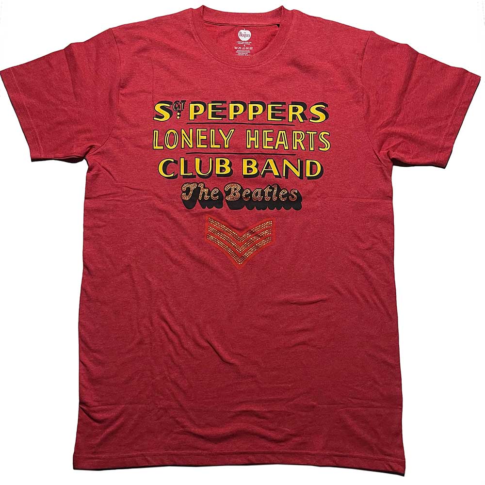 The Beatles | Sgt Pepper Stacked - T-Shirt Red
