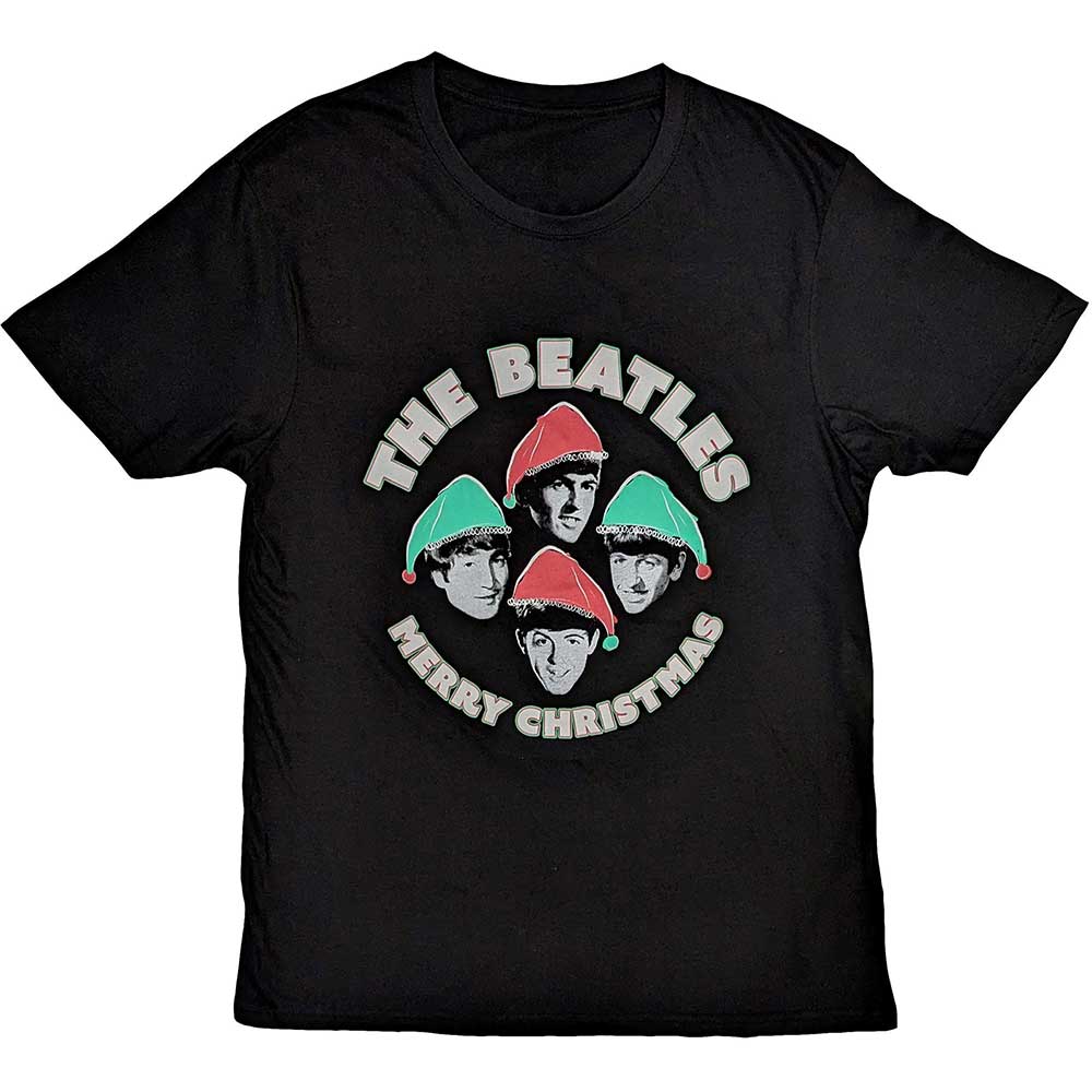 The Beatles | Xmas Hats - T-Shirt Black
