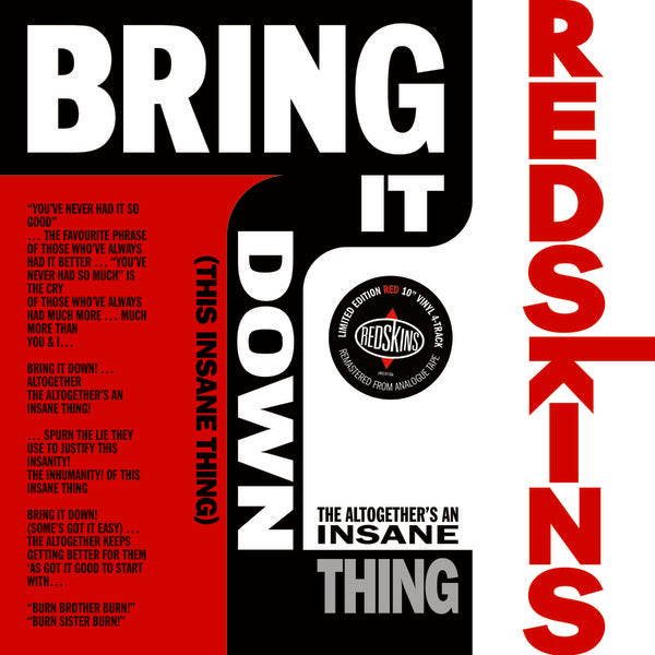 THE REDSKINS | Bring It Down (This Insane Thing) - Vinyl