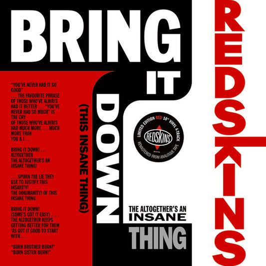 THE REDSKINS | Bring It Down (This Insane Thing) - Vinyl