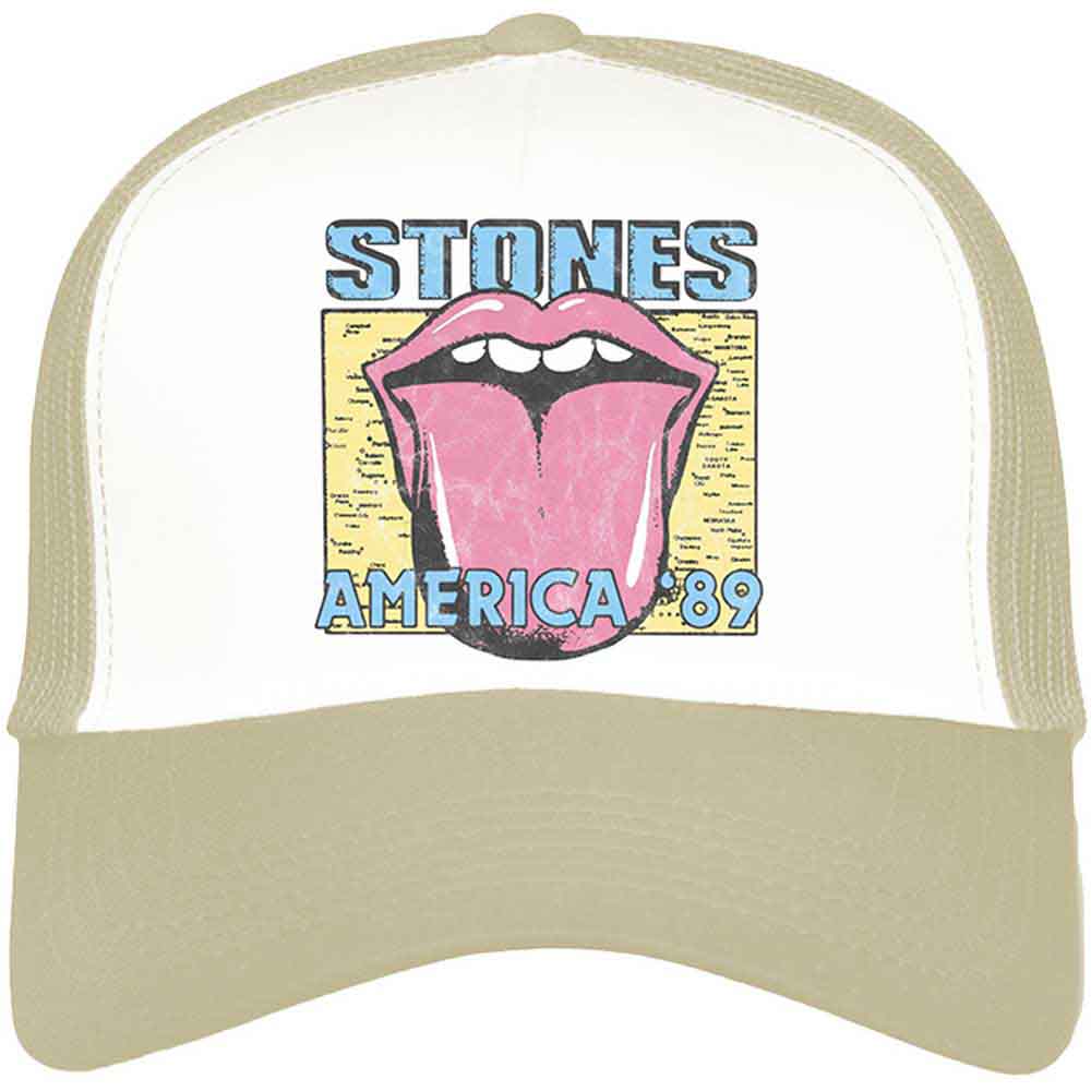 The Rolling Stones | America '89 Tour Map - Hat Neutral, White