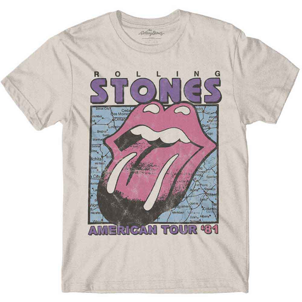 The Rolling Stones | American Tour Map - T-Shirt Neutral