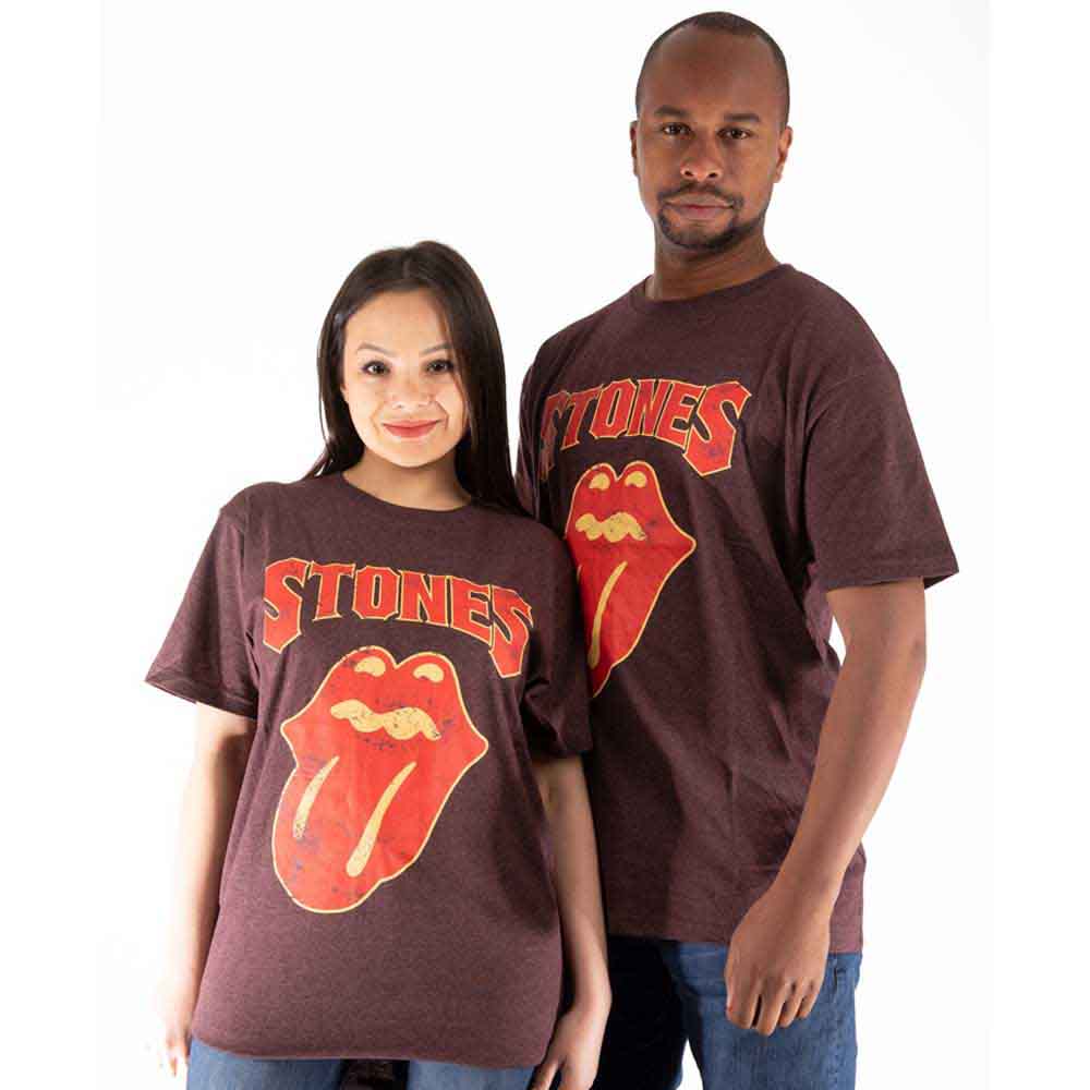 The Rolling Stones | Gothic Text - T-Shirt Brown