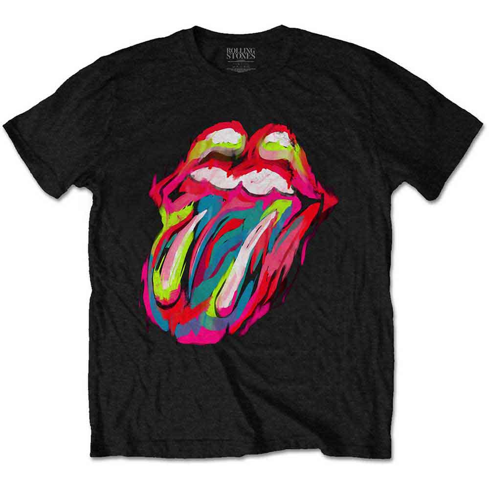 The Rolling Stones | Sixty Brushstroke Tongue - T-Shirt Black