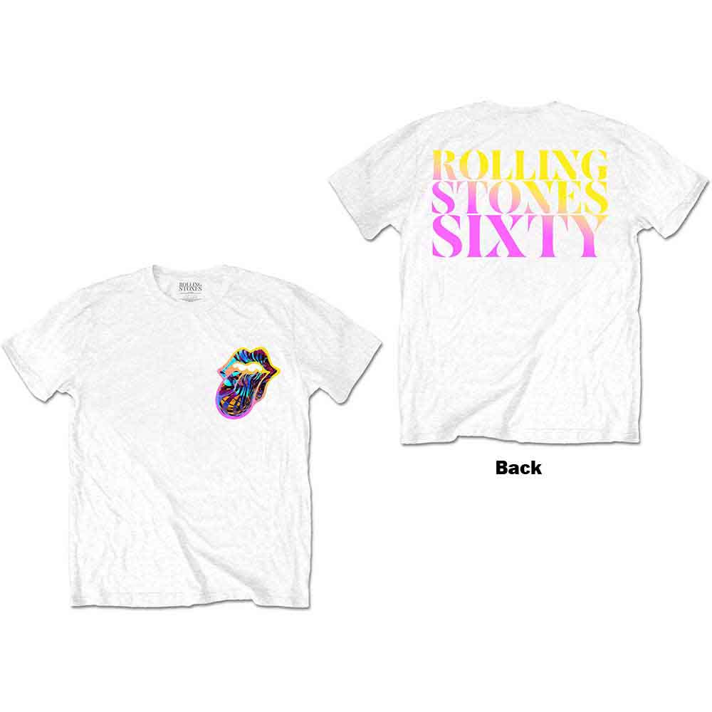 The Rolling Stones | Sixty Gradient Text - T-Shirt White