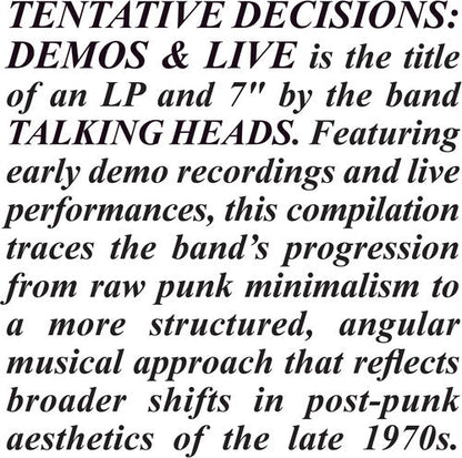 The Talking Heads | Tentative Decisions: Demos & Live (With Bonus 7") - Vinyl