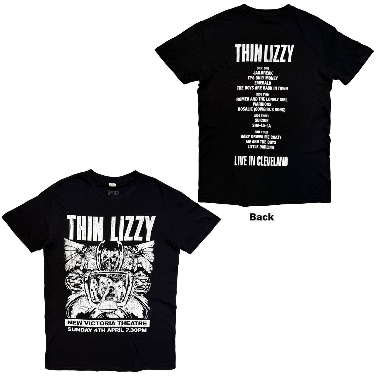 Thin Lizzy | Jailbreak Flyer Cleveland ’76 Unisex T-Shirt (Black) - Apparel