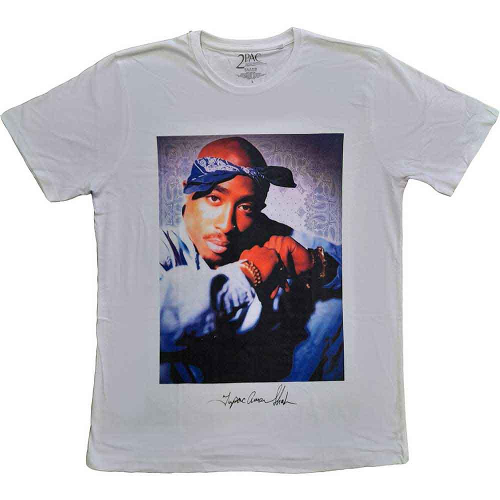Tupac | Blue Bandana - T-Shirt White