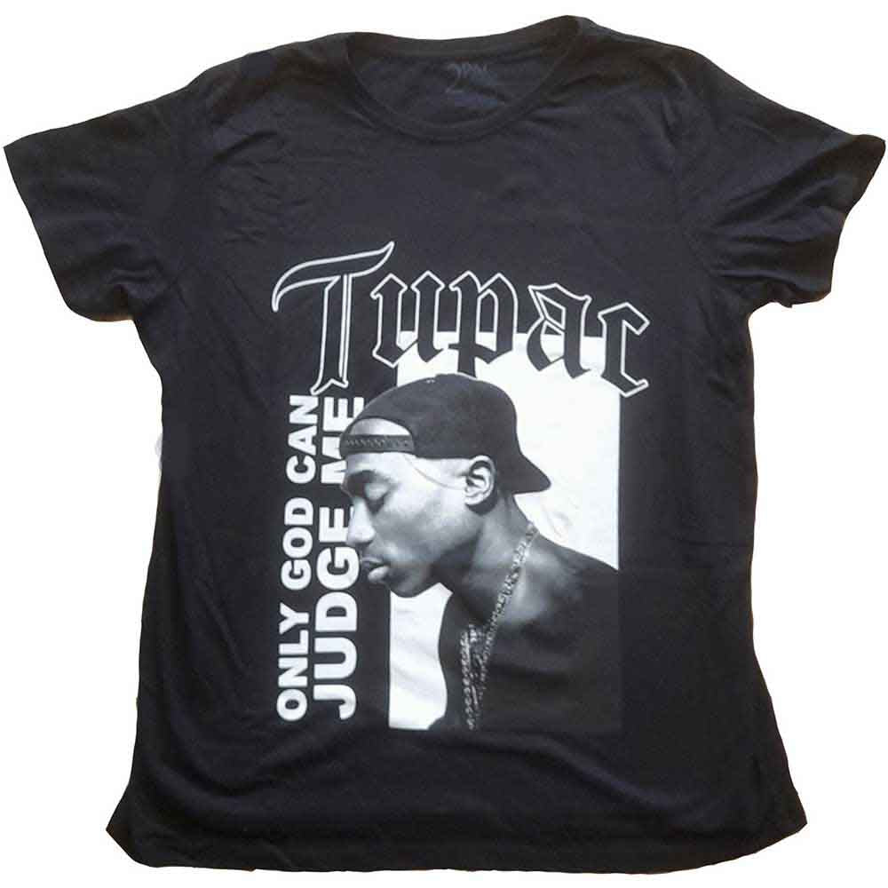 Tupac | Only God Text - T-Shirt Black
