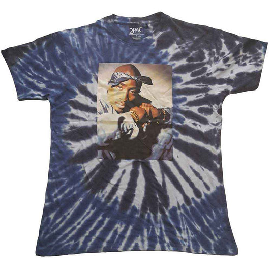 Tupac | Photo Swirl - T-Shirt Blue