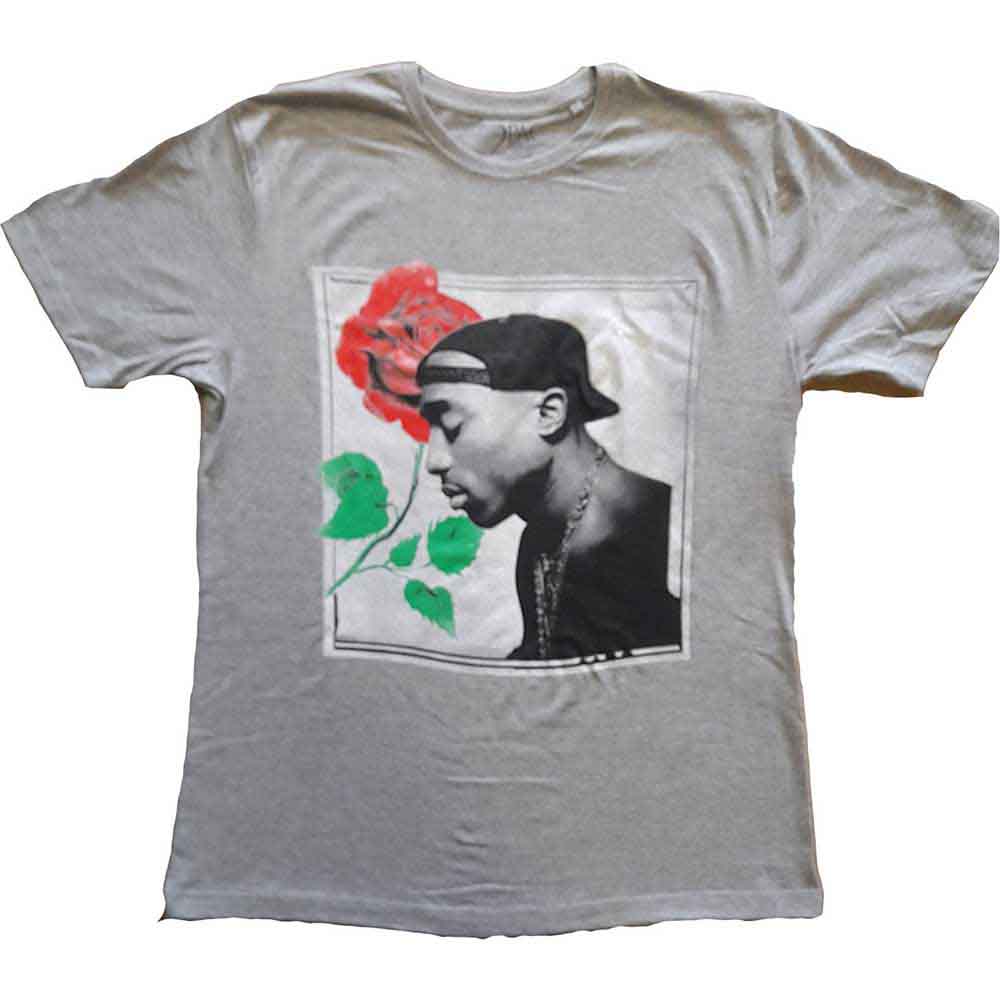 Tupac | Rose - T-Shirt Grey