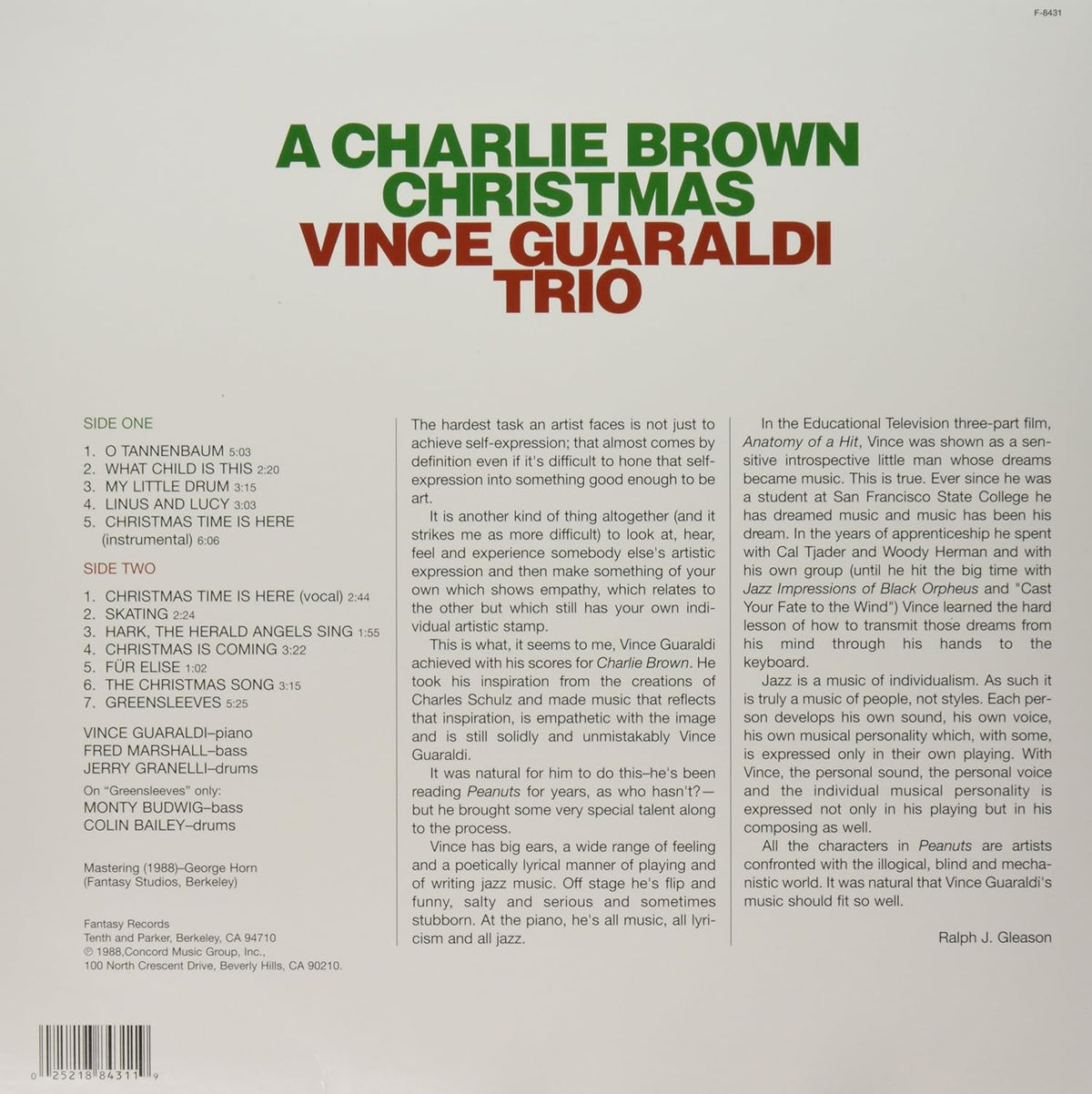 Vince Guaraldi Trio | A Charlie Brown Christmas Vinyl LP (CHRISTMAS RED VINYL) - Vinyl