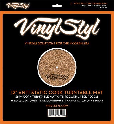 Vinyl Styl | 12" Anti-Static Cork Turntable Mat - Turntable Accessories
