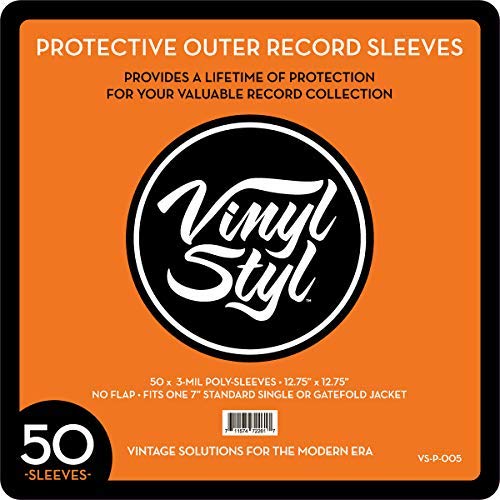 Vinyl Styl | 12.75" X 12.75" 3 Mil Protective Outer Record Sleeve 50CT - Turntable Accessories