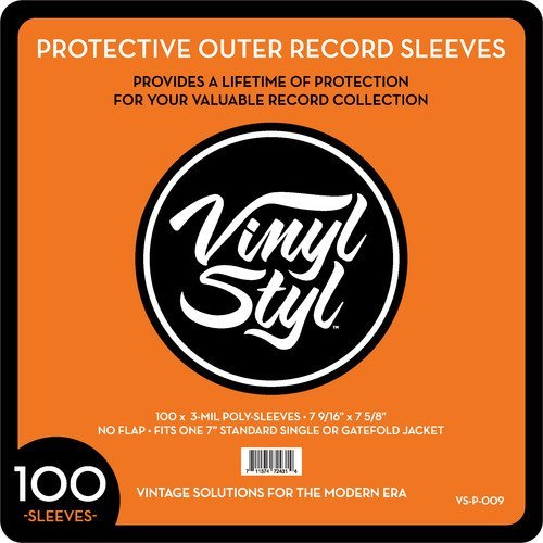 Vinyl Styl | 7 9/ 16" X 7 5/ 8" 3 Mil Protective Outer Record Sleeve 100CT - Vinyl Accessories