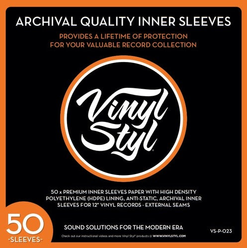 Vinyl Styl | Vinyl Styl® 12 Inch Archival Inner Record Sleeves - HDPE-Lined - 50 Count (White) - Inner Record Sleeves