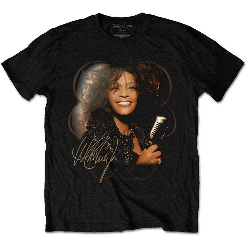 Whitney Houston | Vintage Mic Photo - T-Shirt Black